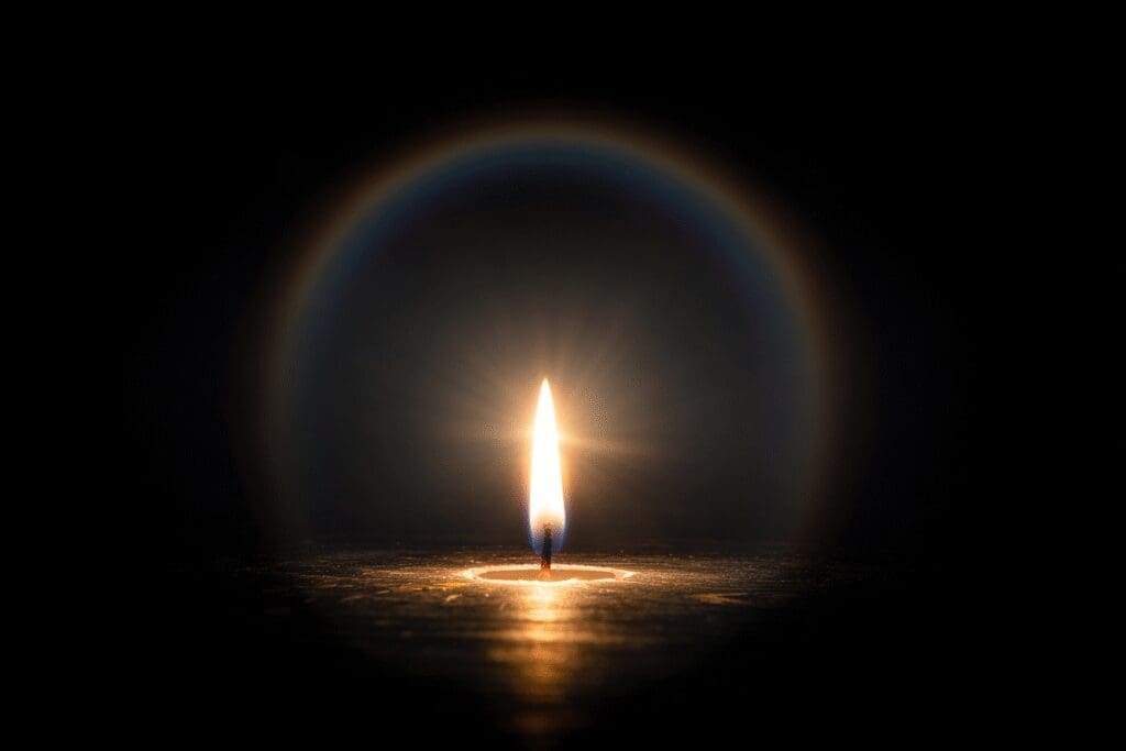 A candle flame with a soft halo illustrating the answer to the FAQ on what is bloom in games A candle flame with a soft halo illustrating the answer to the FAQ on what is bloom in games
