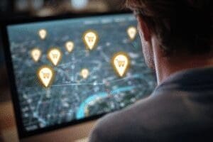 A map with pins on different online stores a guide for where to buy a prebuilt gaming PC