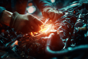 A mechanic tuning a CPU-like engine a metaphor for how to increase CPU performance for gaming