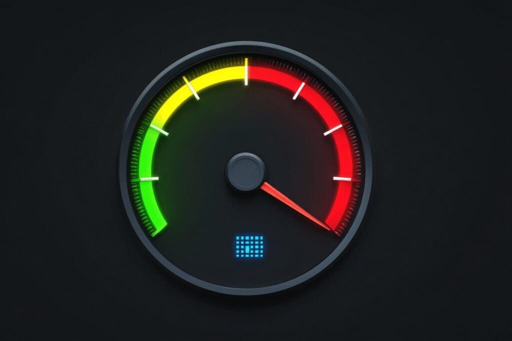 A speedometer pointing to a good entry-level performance answering the FAQ is Intel Core i3 good for gaming A speedometer pointing to a good entry-level performance answering the FAQ is Intel Core i3 good for gaming