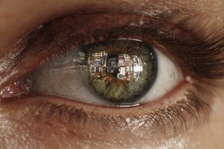 An eye comparing a choppy animation to a smooth one asking how many FPS can the eye see
