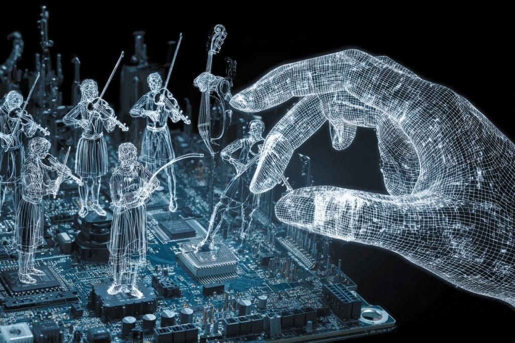 An orchestra getting new music a metaphor for the FAQ on how to update motherboard drivers