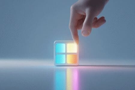 Flipping a switch to change a Windows logo to RGB showing how to optimize Windows 11 for gaming