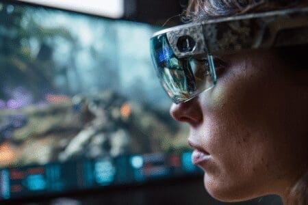 Glasses making a blurry game sharp and smooth illustrating how to improve your gaming experience
