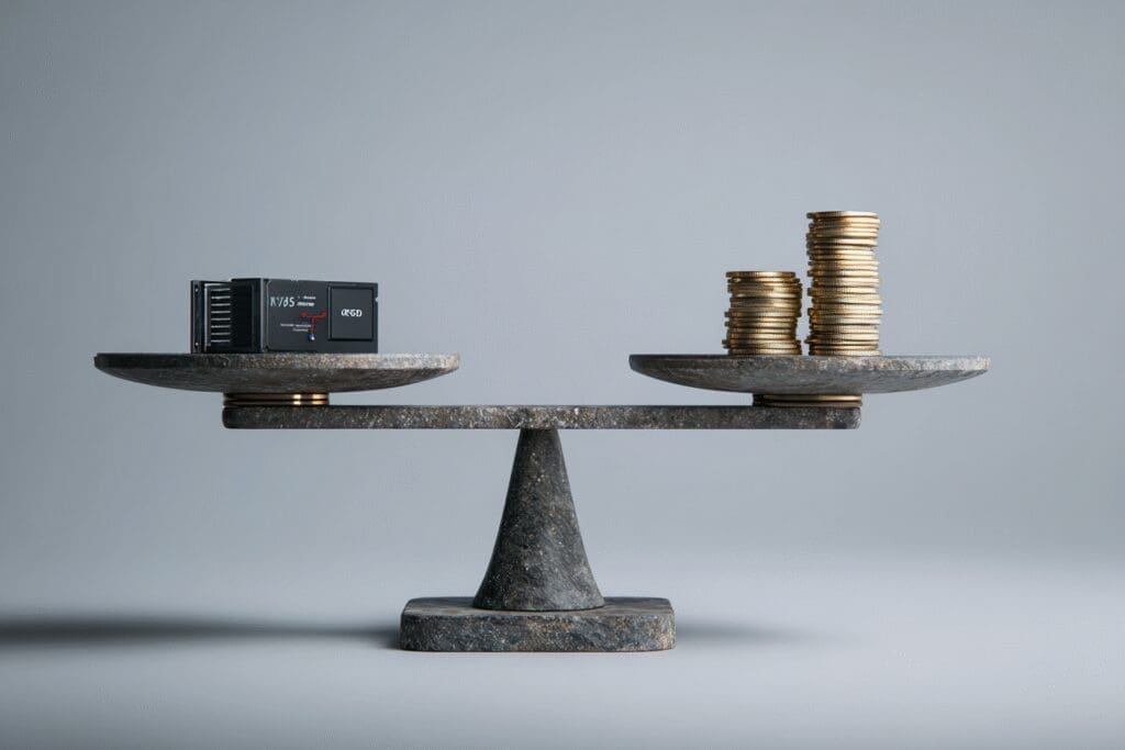 PC components balancing with a stack of coins a guide for what is a good gaming PC