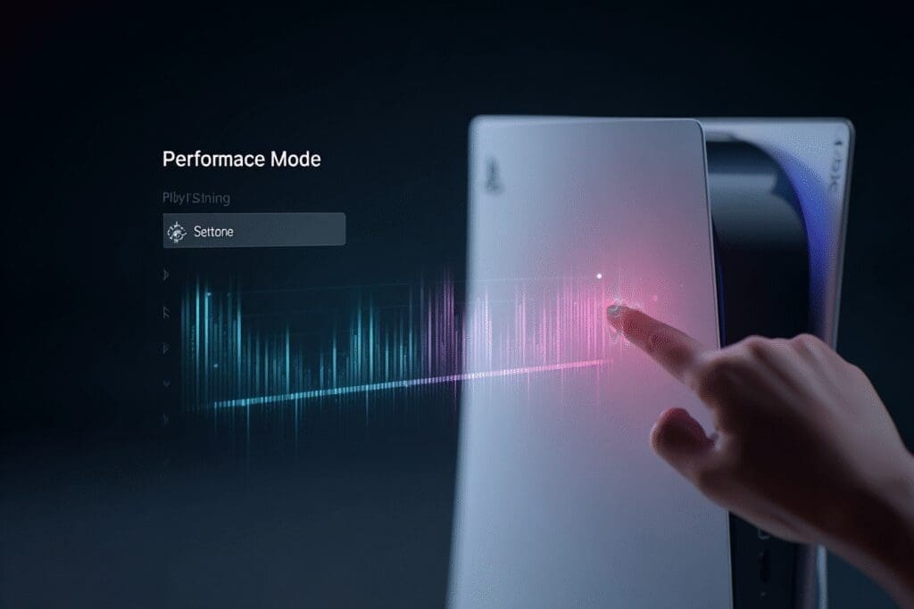 Selecting performance mode on a console to improve animation answering the FAQ on how to get 120 FPS on PS5